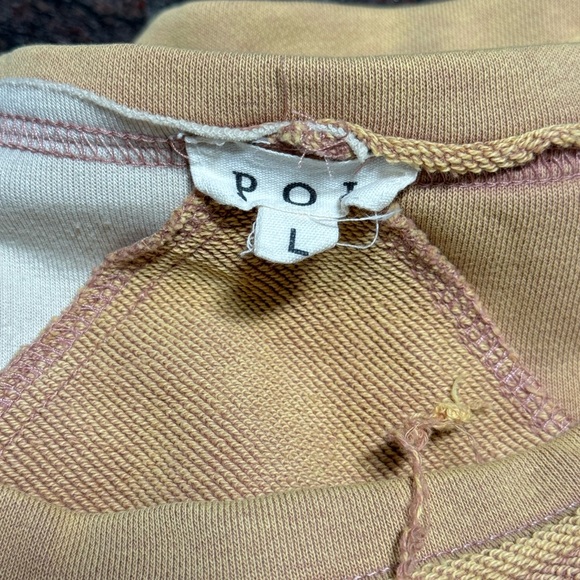 POL Metal Fringe Detailed French Terry Oversized Sweater Top - Mustard Size L - Picture 7 of 7